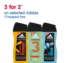 3 for 2 on selected Adidas